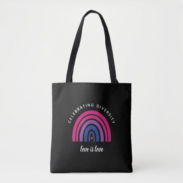 Bisexual Pride Celebrating Diversity Love Is Love Tote Bag (Front)