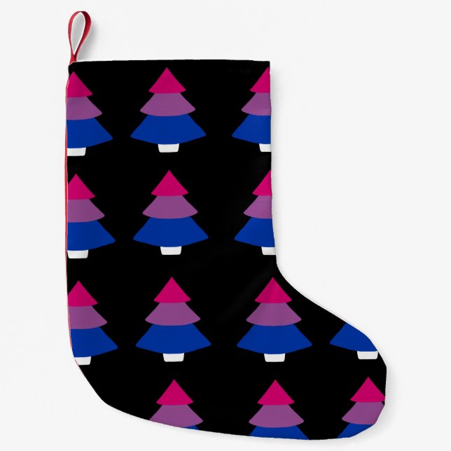 Bisexual Pride Christmas Tree Print Stocking (Front)