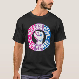 Bisexual Pride Club Member Fist Rainbow LGBT Flag T-Shirt
