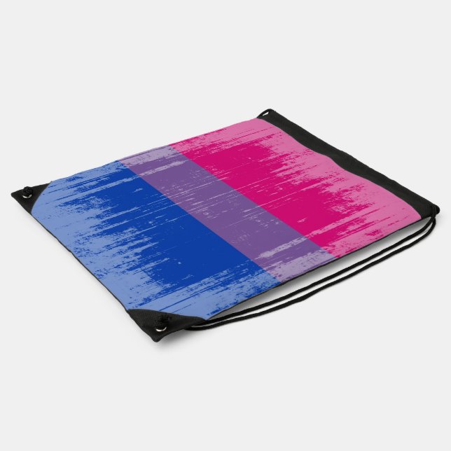 BISEXUAL PRIDE DISTRESSED DESIGN DRAWSTRING BAG (Side)