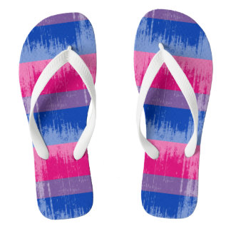 BISEXUAL PRIDE DISTRESSED DESIGN -.png Flip Flops