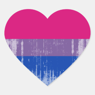 Bisexual Pride distressed.png Heart Sticker