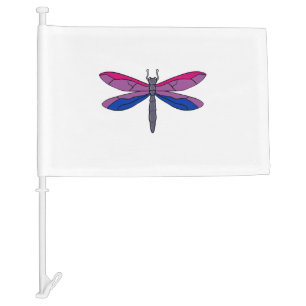 Bisexual Pride Dragonfly Car Flag