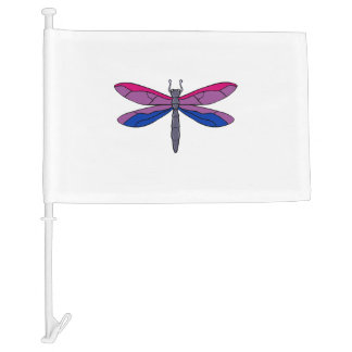 Bisexual Pride Dragonfly Car Flag
