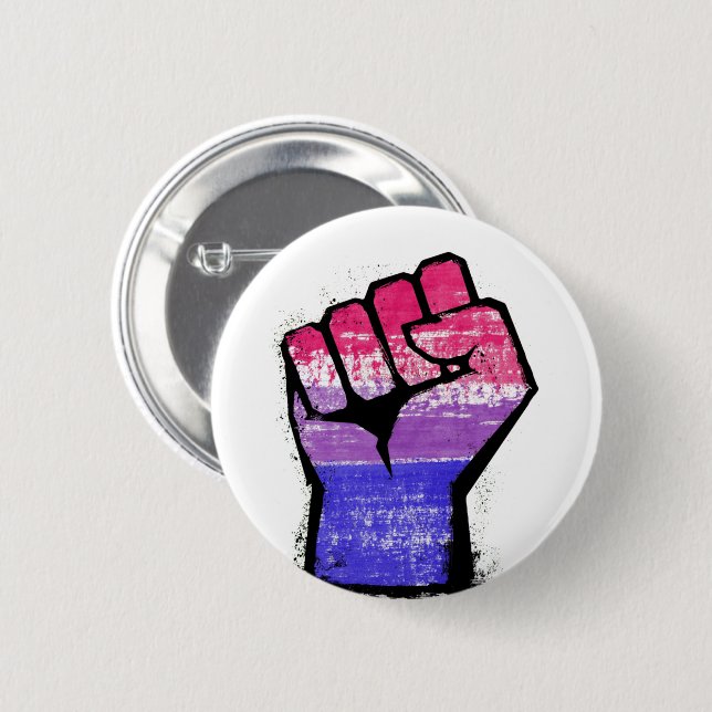 Bisexual Pride Fist Button (Front & Back)