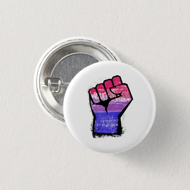 Bisexual Pride Fist Button (Front & Back)