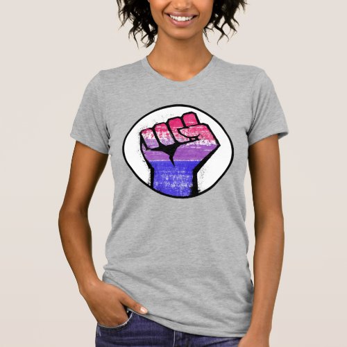 Bisexual Pride Fist Circle T_Shirt