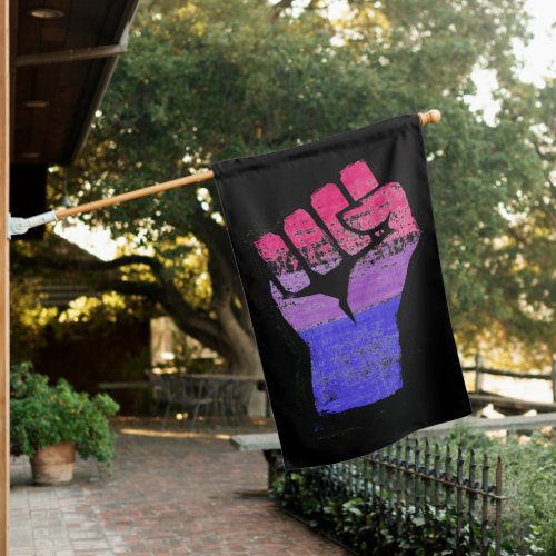 Bisexual Pride Fist House Flag