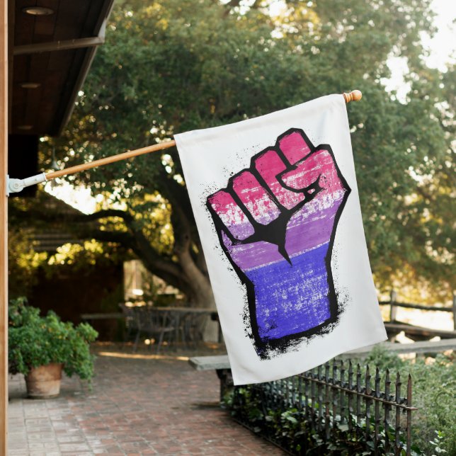 Bisexual Pride Fist House Flag (In SItu)