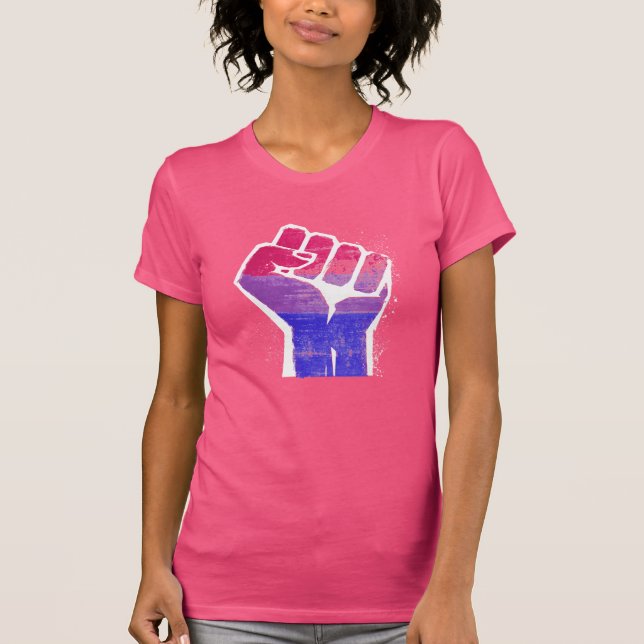 Bisexual Pride Fist T-Shirt (Front)