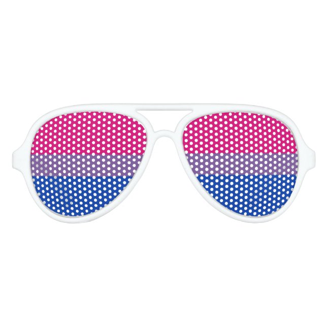 Bisexual Pride Flag Aviator Sunglasses (Front)