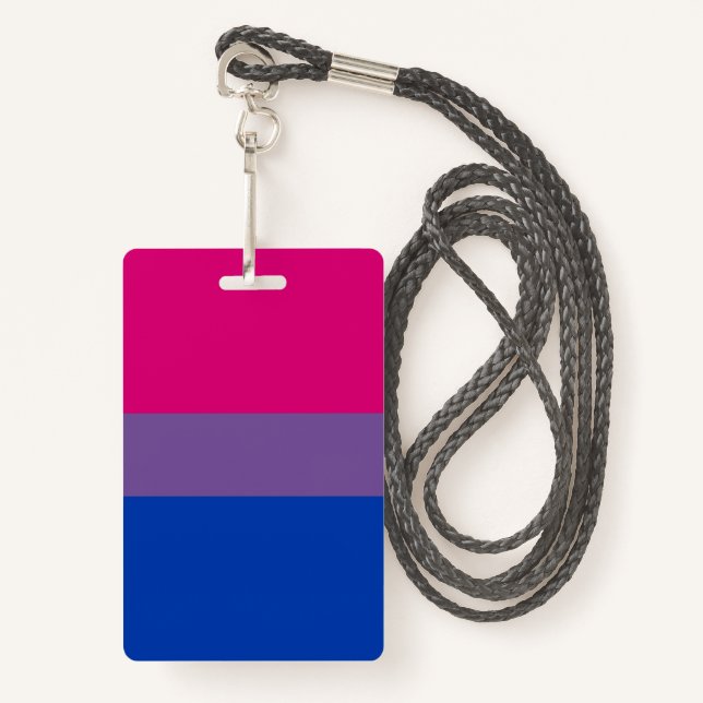 Bisexual Pride Flag Badge (Front with Lanyard)