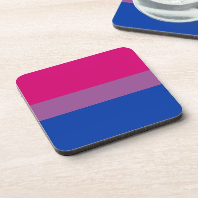 Bisexual Pride Flag Beverage Coaster (Left Side)