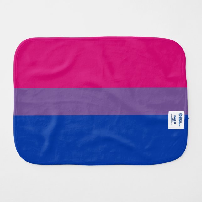Bisexual Pride Flag Burp Cloth (Back Horizontal)