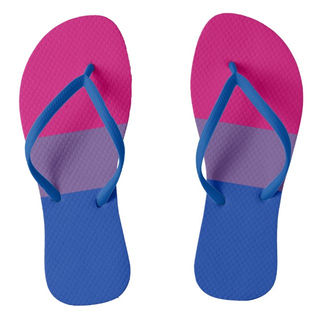 Bisexual Pride Flag Colors LGBT Flip Flops (Footbed)