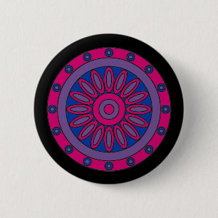 Bisexual Pride Flag Colors Mandala LGBT Pinback Button