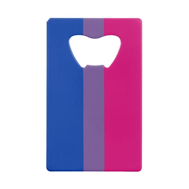 Bisexual Pride Flag Credit Card Bottle Opener (Front)