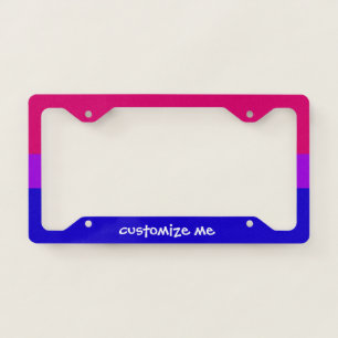 Bisexual Pride Flag Cute Custom License Plate Frame