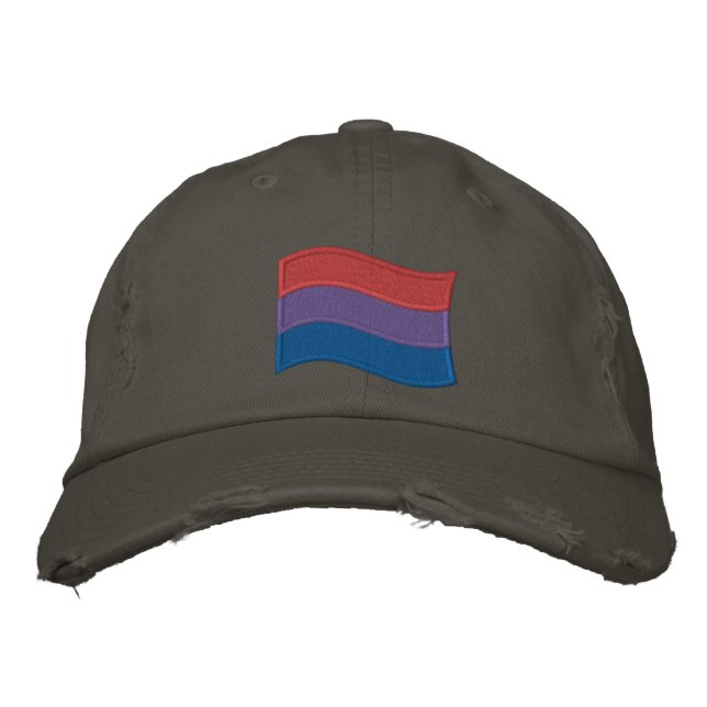Bisexual Pride Flag Embroidered Baseball Cap (Front)