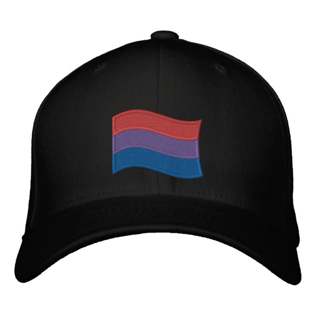 Bisexual Pride Flag Embroidered Baseball Cap (Front)