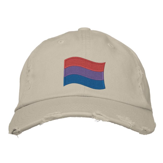 Bisexual Pride Flag Embroidered Baseball Cap (Front)