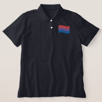Bisexual Pride Flag Embroidered Polo Shirt