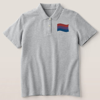 Bisexual Pride Flag Embroidered Polo Shirt