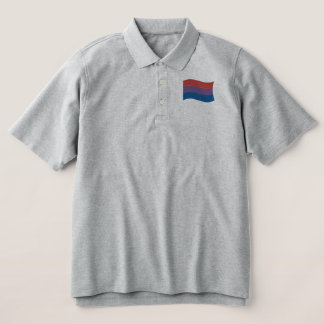 Bisexual Pride Flag Embroidered Polo Shirt
