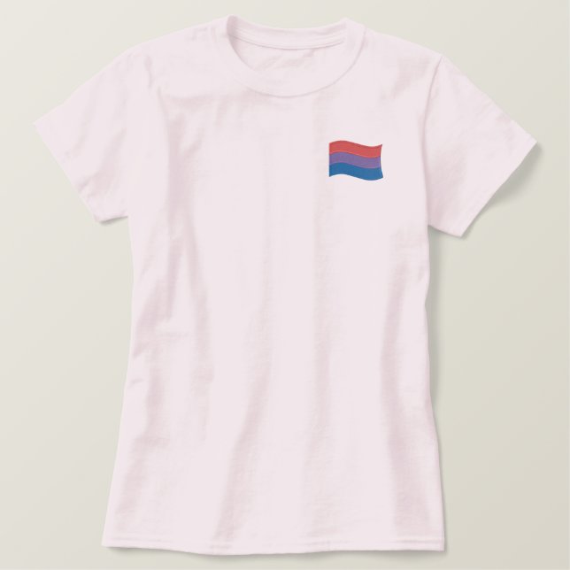 Bisexual Pride Flag Embroidered Shirt (Design Front)