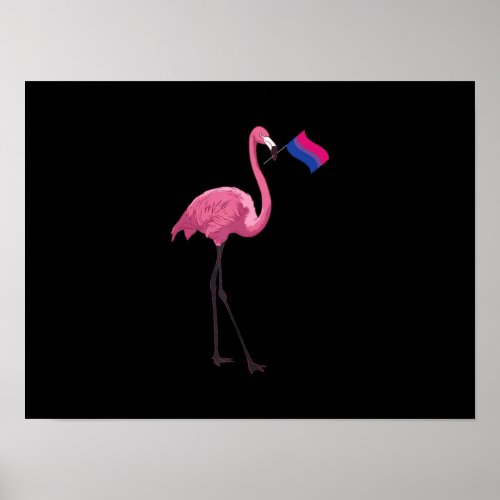 Bisexual Pride Flag Flamingo LGBTQ Ally Bi Rights Poster
