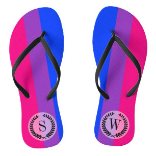 Bisexual Pride Flag Flip Flops