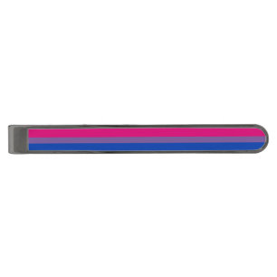 Bisexual Pride Flag Gunmetal Finish Tie Clip