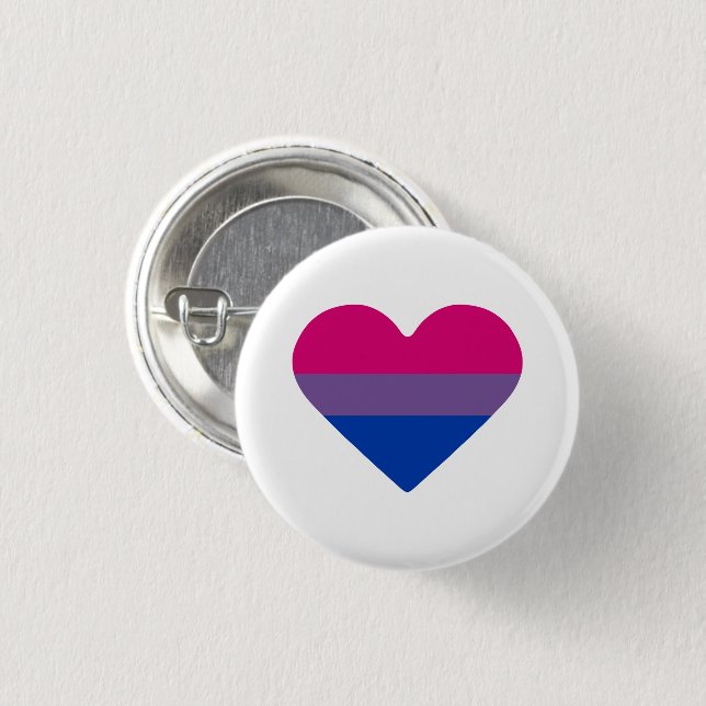Bisexual Pride Flag Heart Button (Front & Back)