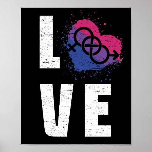 Bisexual Pride Flag Heart Love Poster