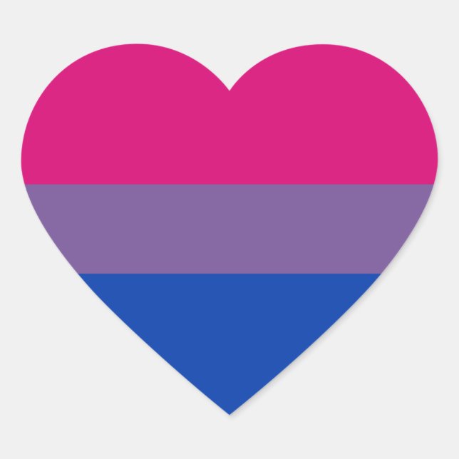 Bisexual Pride Flag Heart Sticker (Front)