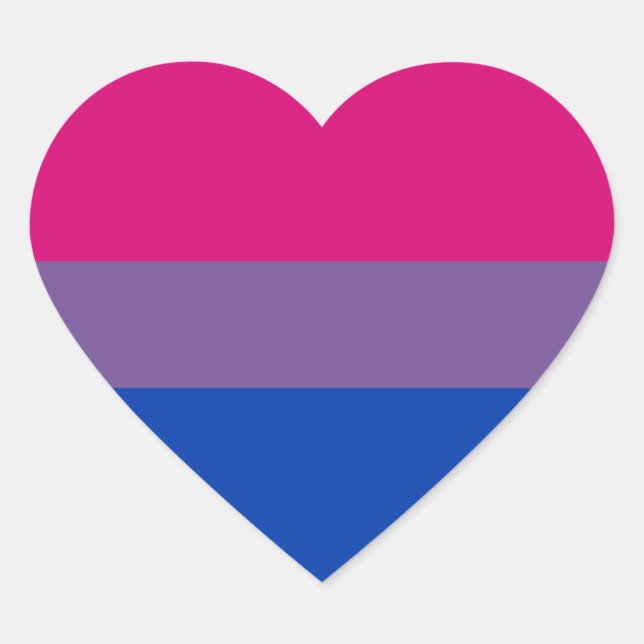 Bisexual Pride Flag Heart Sticker (Front)