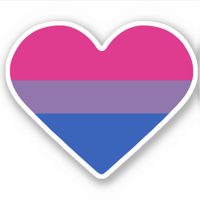 Bisexual Pride Flag Heart Sticker (Front)