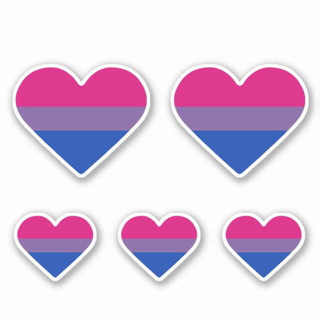 Bisexual Pride Flag Heart Sticker (Front)