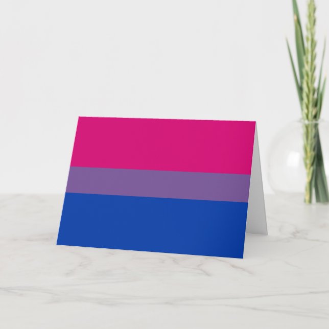 Bisexual Pride Flag Holiday Card (Front)