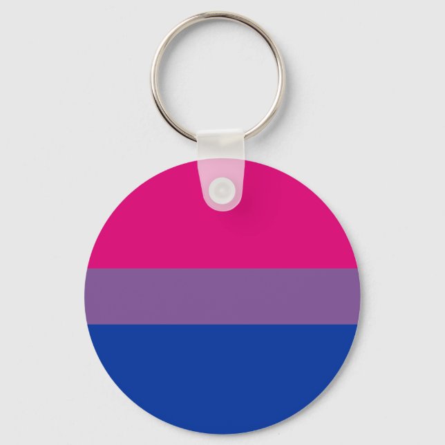 Bisexual Pride Flag Keyring Keychain  (Front)