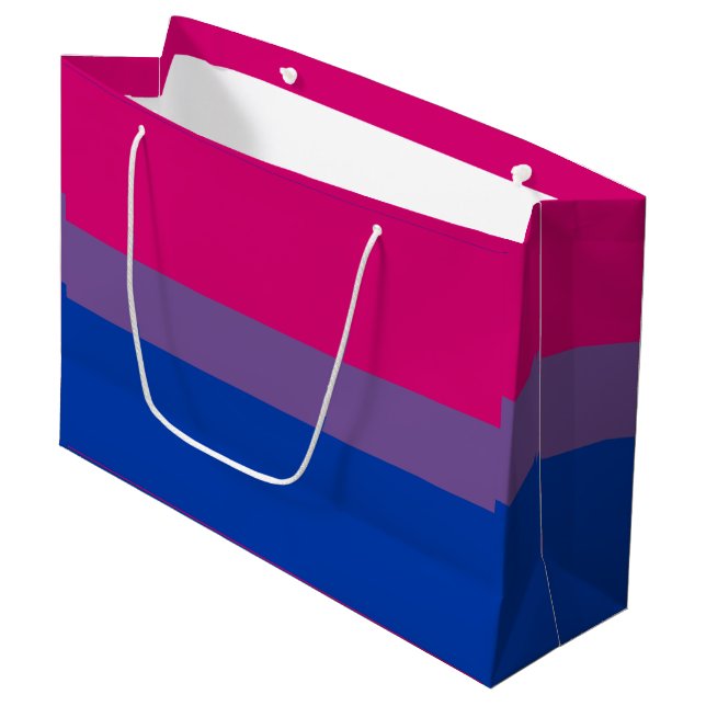 Bisexual Pride Flag Large Gift Bag (Front Angled)