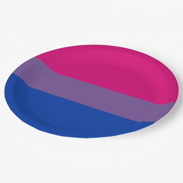 Bisexual Pride Flag Paper Plates (Angled)