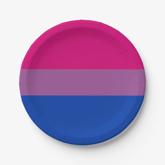 Bisexual Pride Flag Paper Plates (Front)