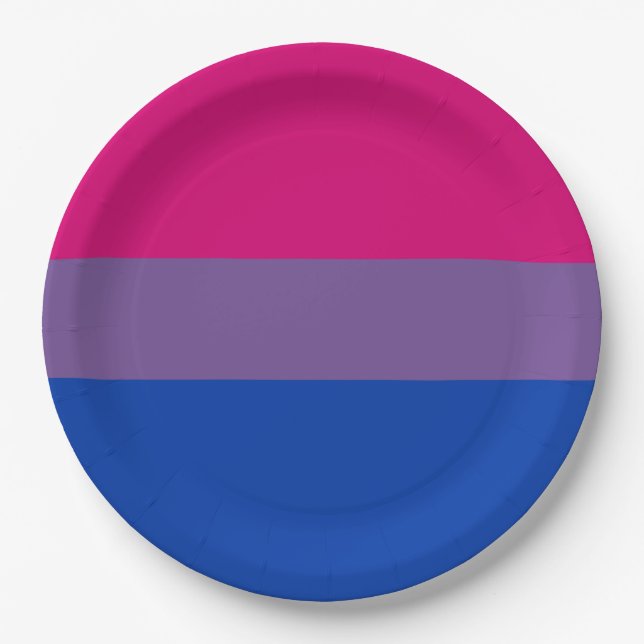 Bisexual Pride Flag Paper Plates (Front)