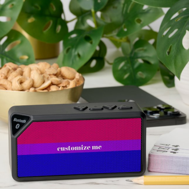 Bisexual Pride Flag Personalized Bluetooth Speaker (Insitu(Table))