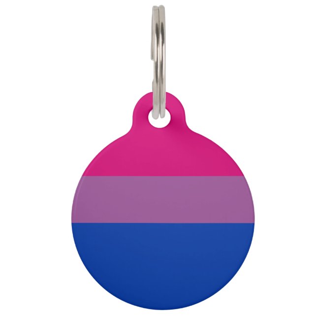 Bisexual Pride Flag Pet ID Tag (Back)