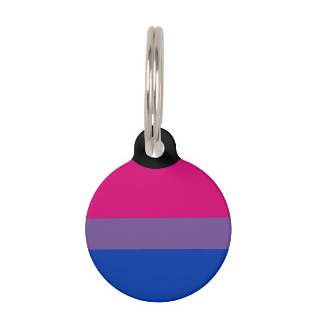 Bisexual Pride Flag Pet ID Tag (Front)