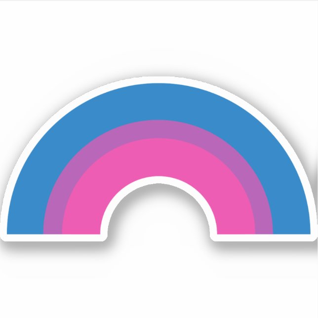 Bisexual Pride Flag Rainbow Sticker (Front)