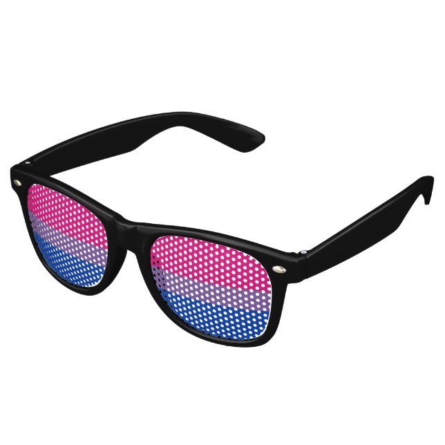 Bisexual Pride Flag Retro Sunglasses (Angled)