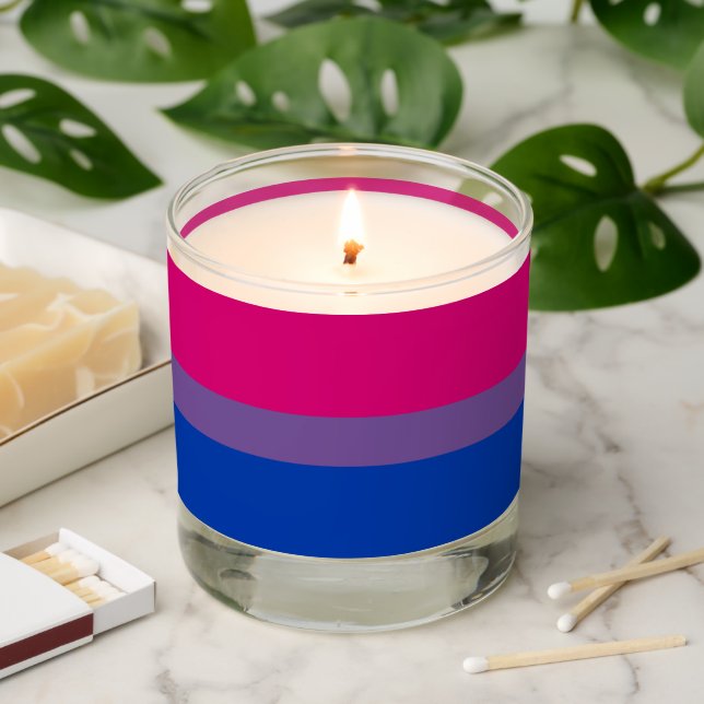 Bisexual Pride Flag Scented Candle (Lit)
